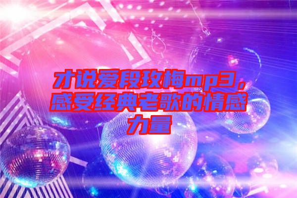 才說愛段玫梅mp3,感受經(jīng)典老歌的情感力量