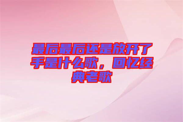 最后最后還是放開了手是什么歌，回憶經典老歌