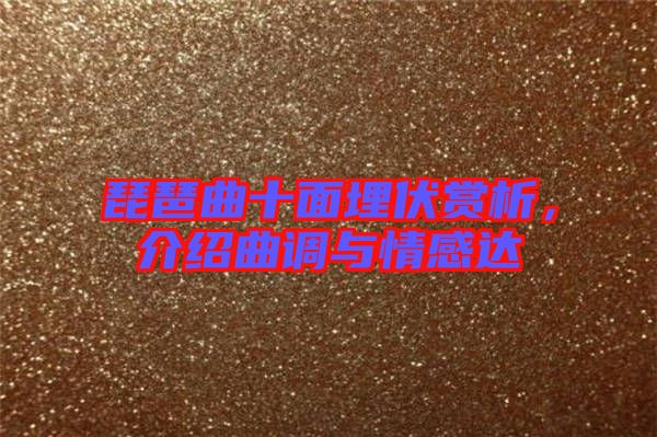 琵琶曲十面埋伏賞析,介紹曲調(diào)與情感達(dá)