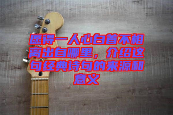 愿得一人心白首不相離出自哪里，介紹這句經典詩句的來源和意義