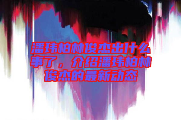 潘瑋柏林俊杰出什么事了,介紹潘瑋柏林俊杰的最新動態