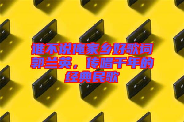 誰不說俺家鄉(xiāng)好歌詞郭蘭英,傳唱千年的經(jīng)典民歌
