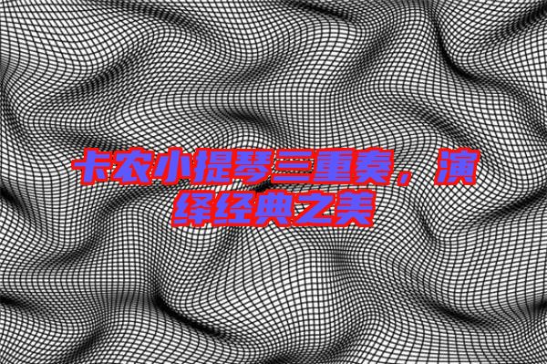 卡農小提琴三重奏,演繹經典之美