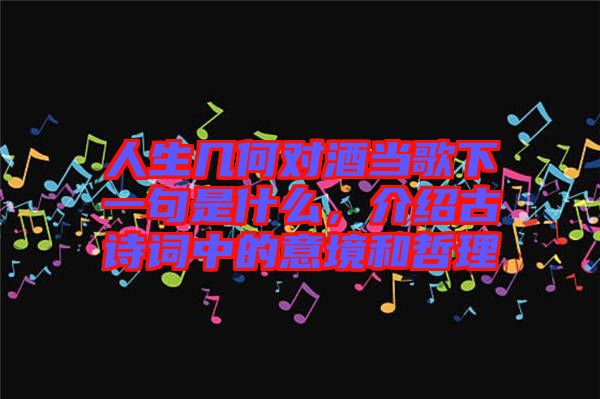 人生幾何對(duì)酒當(dāng)歌下一句是什么,介紹古詩詞中的意境和哲理