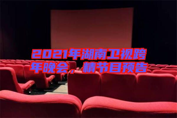 2021年湖南衛(wèi)視跨年晚會,精節(jié)目預(yù)告