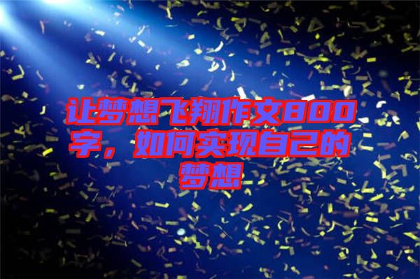 讓夢(mèng)想飛翔作文800字,如何實(shí)現(xiàn)自己的夢(mèng)想