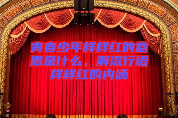 青春少年樣樣紅的意思是什么,解流行語樣樣紅的內(nèi)涵