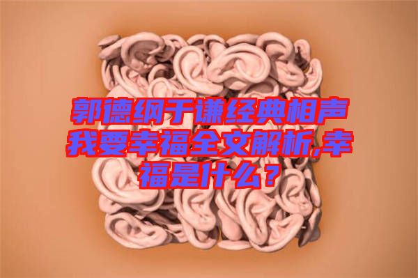 郭德綱于謙經(jīng)典相聲我要幸福全文解析,幸福是什么?