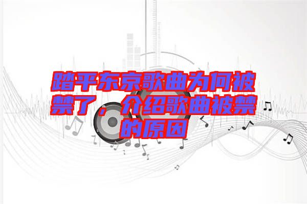 踏平東京歌曲為何被禁了，介紹歌曲被禁的原因