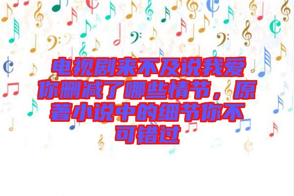 電視劇來不及說我愛你刪減了哪些情節,原著小說中的細節你不可錯過