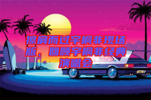 擦肩而過宇桐非現場版,回顧宇桐非經典演唱會