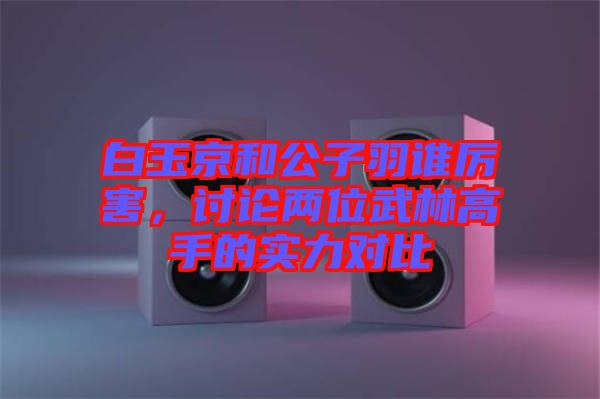 白玉京和公子羽誰厲害,討論兩位武林高手的實(shí)力對(duì)比