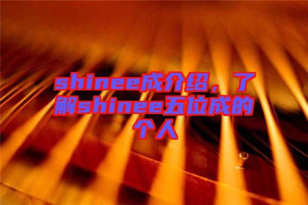 shinee成介紹,了解shinee五位成的個人