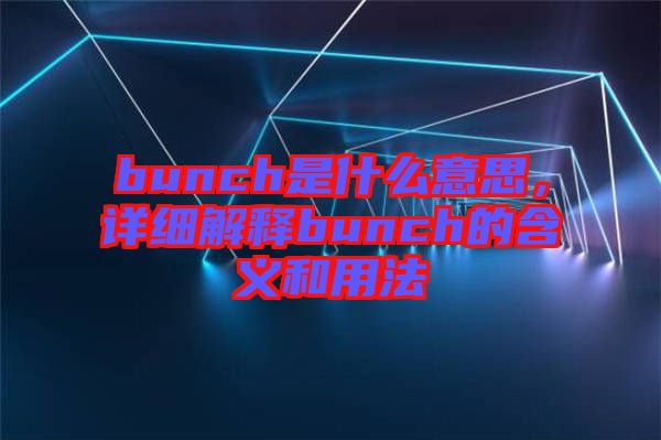 bunch是什么意思,詳細(xì)解釋bunch的含義和用法