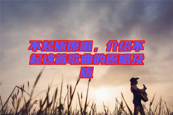 不起版原唱，介紹不起這首歌曲的原唱及版
