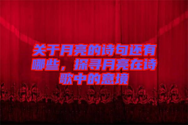 關(guān)于月亮的詩句還有哪些，探尋月亮在詩歌中的意境