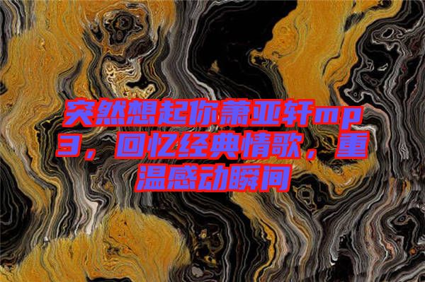 突然想起你蕭亞軒mp3,回憶經典情歌,重溫感動瞬間