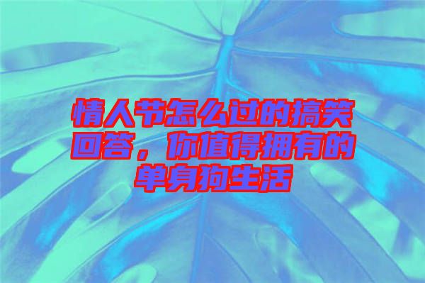 情人節(jié)怎么過的搞笑回答,你值得擁有的單身狗生活