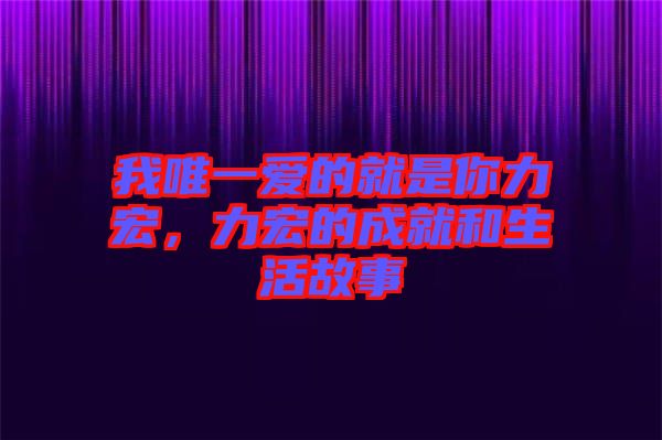 我唯一愛的就是你力宏,力宏的成就和生活故事