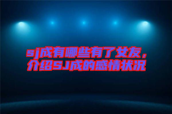sj成有哪些有了女友,介紹SJ成的感情狀況