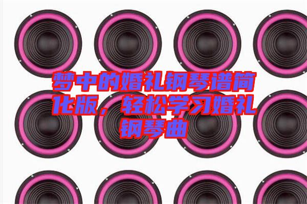 夢中的婚禮鋼琴譜簡化版,輕松學(xué)習(xí)婚禮鋼琴曲