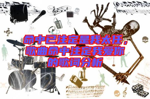 命中已注定是我太任,歌曲命中注定我愛你的歌詞分析
