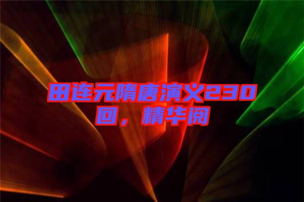 田連元隋唐演義230回，精華閱