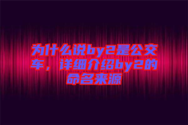 為什么說by2是公交車,詳細(xì)介紹by2的命名來源