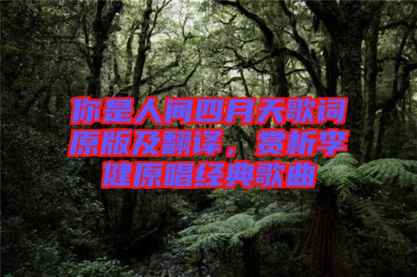 你是人間四月天歌詞原版及翻譯，賞析李健原唱經(jīng)典歌曲