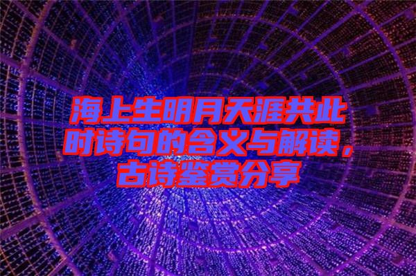 海上生明月天涯共此時詩句的含義與解讀,古詩鑒賞分享