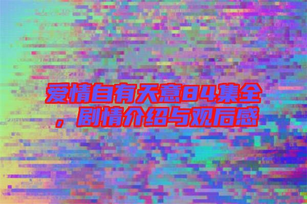 愛情自有天意84集全，劇情介紹與觀后感
