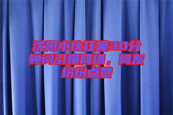 沈陽小伙狂噴30分鐘詞引爆網絡,網友紛紛點贊