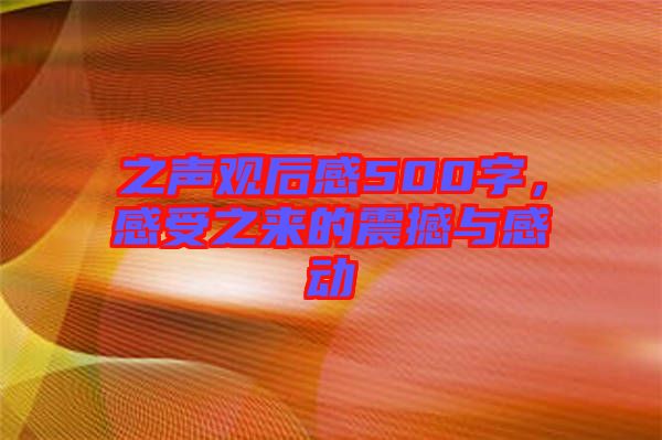 之聲觀后感500字,感受之來的震撼與感動(dòng)