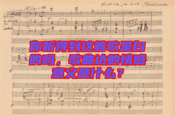 你聽得到這首歌是白的嗎,歌曲達(dá)的情感意義是什么?