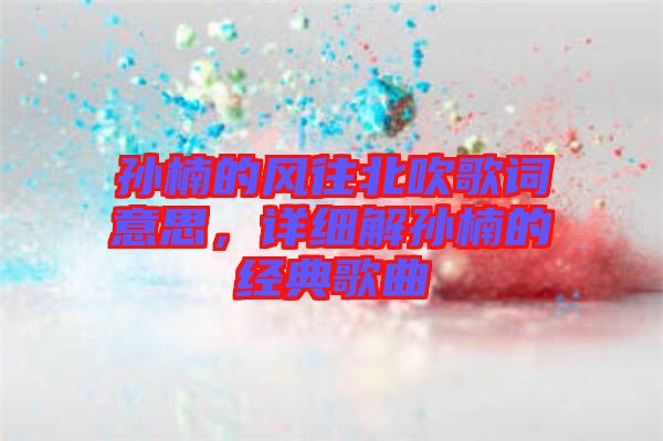 孫楠的風往北吹歌詞意思，詳細解孫楠的經典歌曲