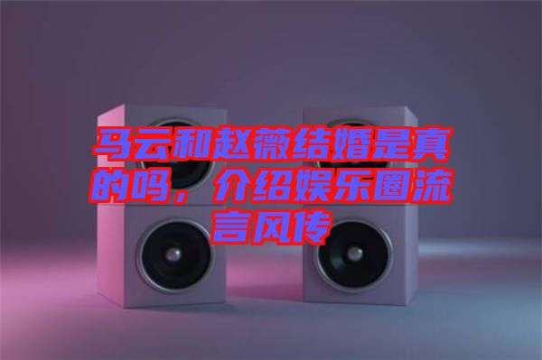 馬云和趙薇結(jié)婚是真的嗎，介紹娛樂圈流言風(fēng)傳