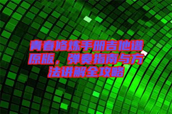 青春修煉手冊吉他譜原版,彈奏指南與方法講解全攻略