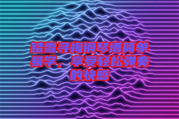 踏雪尋梅鋼琴譜簡單易學(xué),享受輕松彈奏的快感