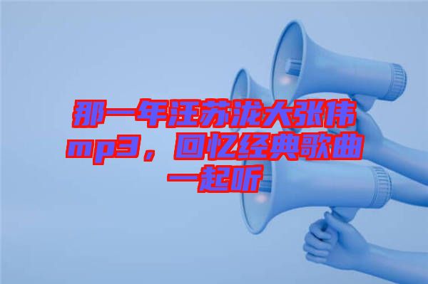 那一年汪蘇瀧大張偉mp3，回憶經典歌曲一起聽