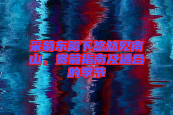 采菊東籬下悠然見南山,賞菊指南及適合的季節