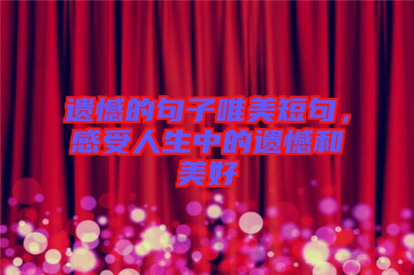 遺憾的句子唯美短句,感受人生中的遺憾和美好