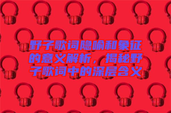 野子歌詞隱喻和象征的意義解析，揭秘野子歌詞中的深層含義