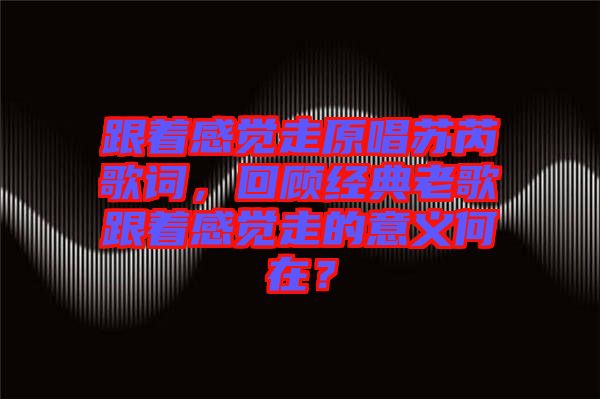 跟著感覺走原唱蘇芮歌詞，回顧經典老歌跟著感覺走的意義何在？