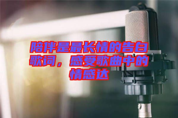 陪伴是最長(zhǎng)情的告白歌詞,感受歌曲中的情感達(dá)