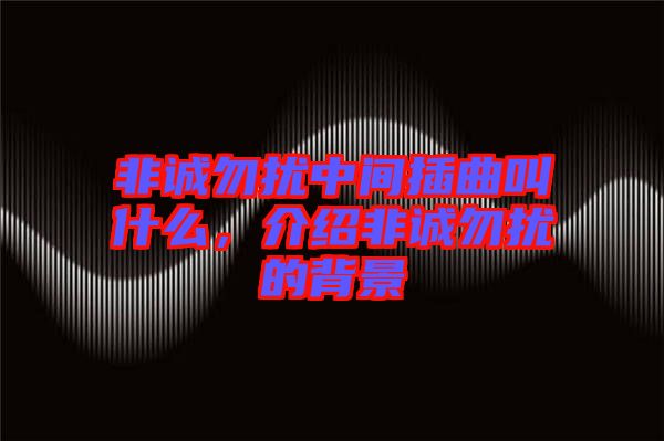 非誠勿擾中間插曲叫什么,介紹非誠勿擾的背景