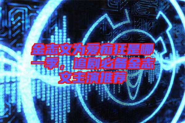 金志文為愛癡狂是哪一季，追劇必備金志文主演推薦